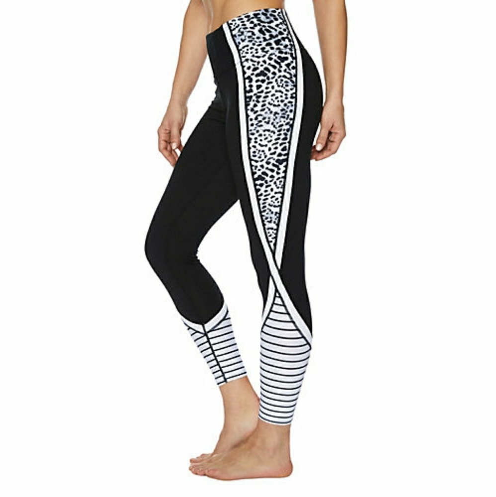 Betsey Johnson Leopard Stripe Colorblock Leggings